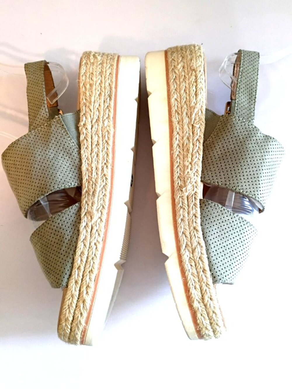 Dr. Scholl's Women's Sandals Oh Hey Wedge Espadrille Sage Green Platform - 9.5M